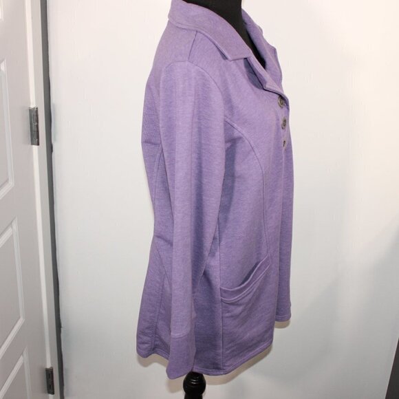 Soft Surroundings Golden Age Pullover Tunic Top Sz Medium Purple Pockets - Picture 2 of 4